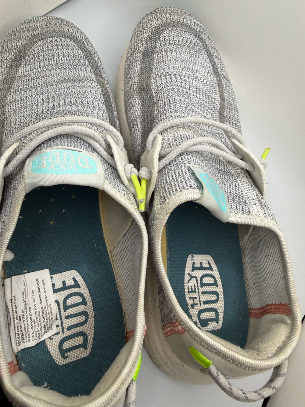 Woman’s hey dude shoes Sirocco speckly loafer size 9 gray green - Picture 5 of 16